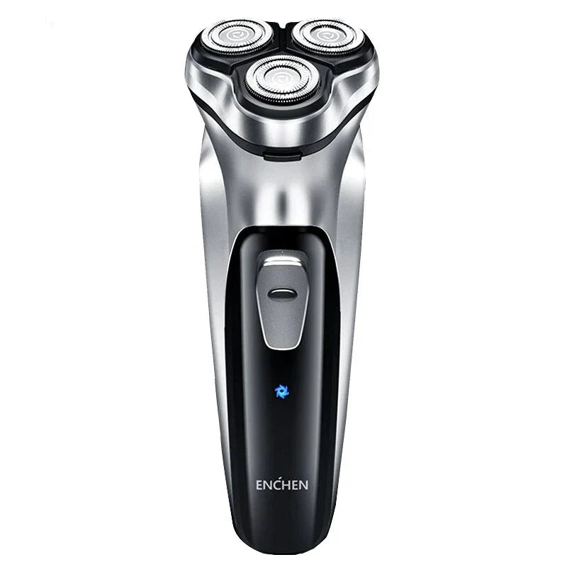 Advanced cordless electric face shaver with 3D floating heads and ultra-thin double ring cutter for a smooth, comfortable shave
