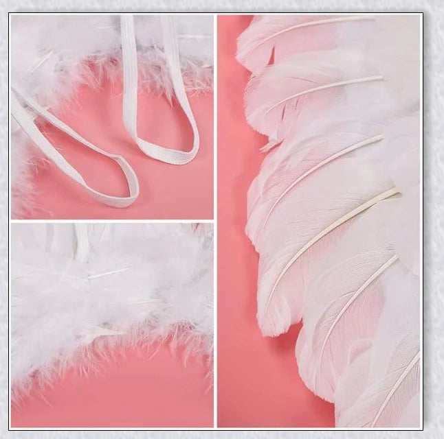 Captivating 3D Angel & Devil Wings in angelic white and devilish black colours, perfect for Halloween, masquerade, and costume parties