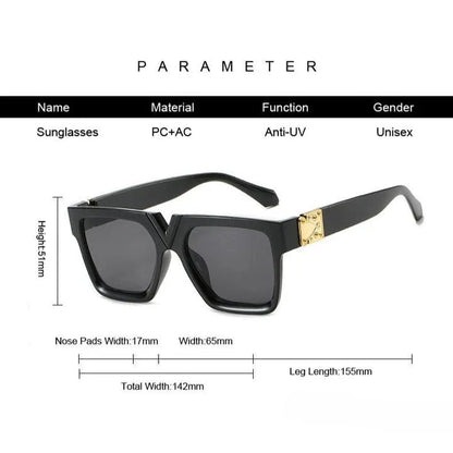 Chic and stylish square sunglasses with a durable plastic frame and premium acrylic lenses for women in the UK