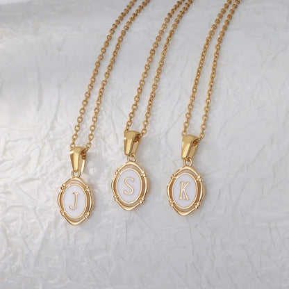 Elegant gold-tone letter pendant necklace with innovative drip oil design and integrated fitness tracker