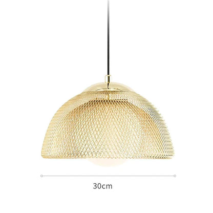 Elegant modern Nordic-inspired copper LED pendant light with a gold lampshade, providing focused illumination for bedrooms, dining rooms, kitchens, and living areas.