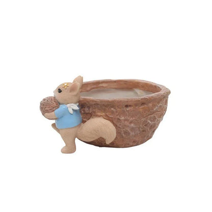 Cartoon Squirrel Succulent Flower Pot - Charming and Practical Home Decor Accessory