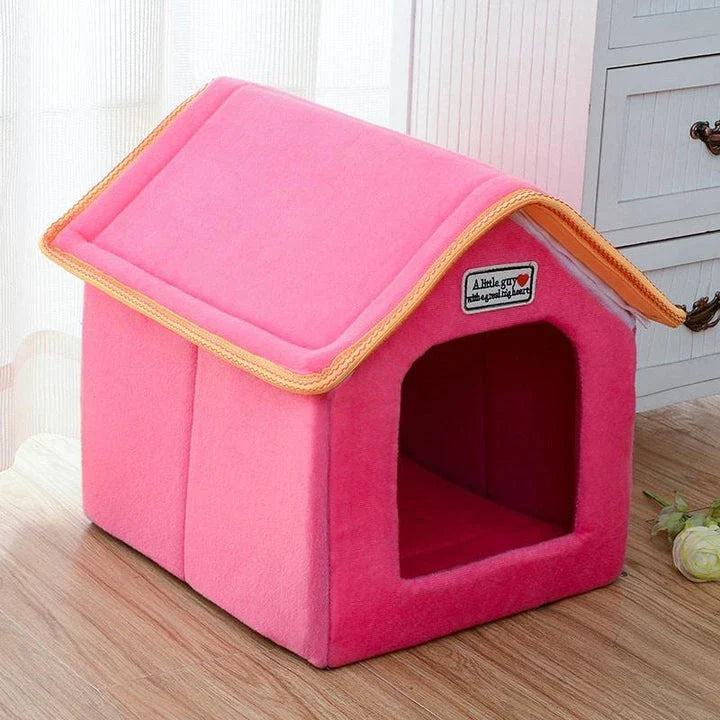 Cosy folding pet house with soft bedding in multiple sizes, crafted with premium cotton and nylon materials for ultimate comfort and relaxation.