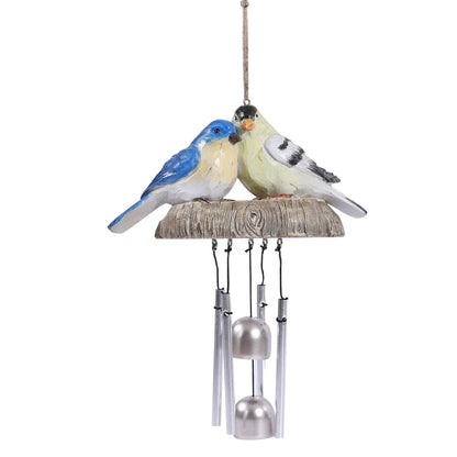 Enchanting resin birds wind chime with gracefully swaying birds and melodious copper chimes, perfect for indoor and outdoor decor