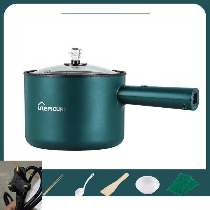 Emerald Green or Sapphire Blue Multi-Function Electric Cooker with Steaming Grid and Intuitive Controls
