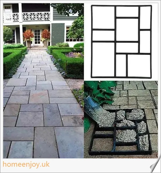 Durable, reusable plastic DIY paving mould for creating customized garden paths and patios