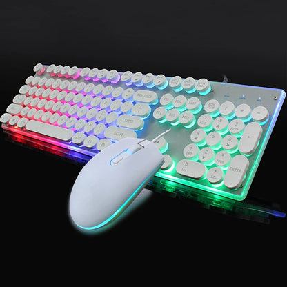 Brilliantly illuminated wired keyboard and mouse set with crystal-clear backlighting and sleek, sophisticated design