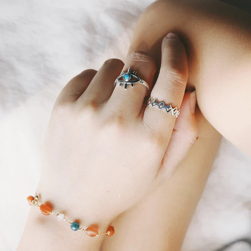 Elegant sterling silver ring with a natural turquoise stone, a timeless accessory for the fashion-conscious UK consumer