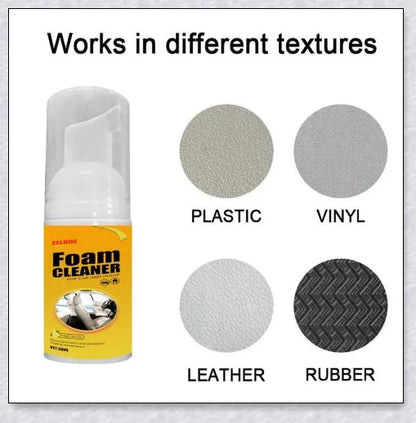 Powerful multifunctional foam cleaner for car interiors, effectively removing dirt, grime and stains from upholstery, carpets and dashboard.