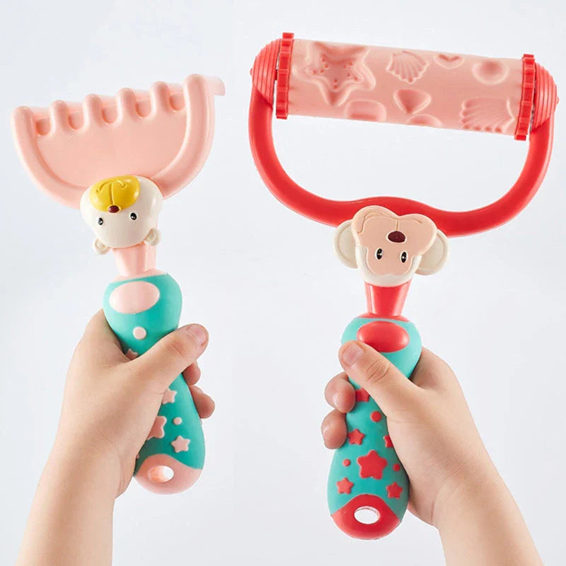 Colourful and vibrant baby beach toy set with shovels, sand moulds, and a convenient carry bag