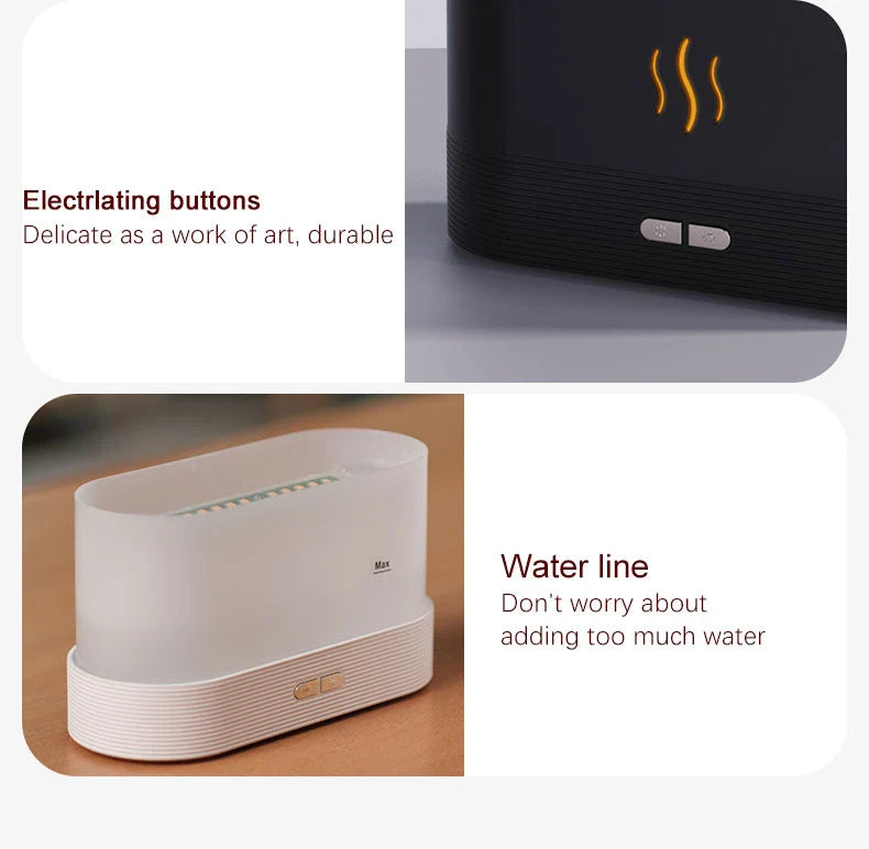 Premium Flame Humidifier with Aromatic Mist and Mesmerising Lighting Effect