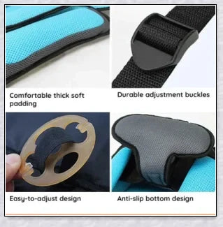 Adjustable infant car seat cushion with 5-point harness, plush padding, and foldable design for safe and comfortable travel with children