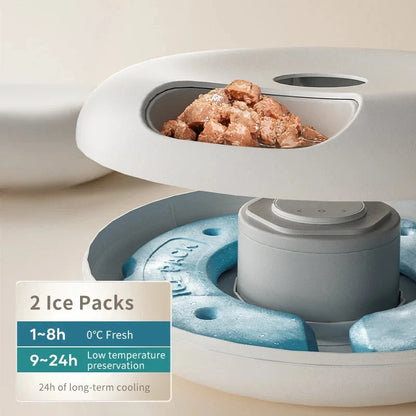 Automatic 6-Meal Pet Feeder for Cats - Dispenses Wet and Dry Food with Customizable Meal Times and Portion Control