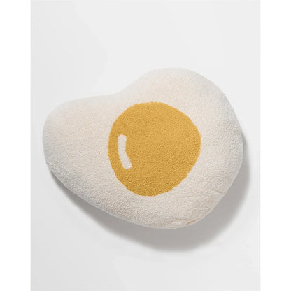 Cosy and charming kawaii fried egg throw pillow with plush microfiber fabric and cotton filling for stylish home decor