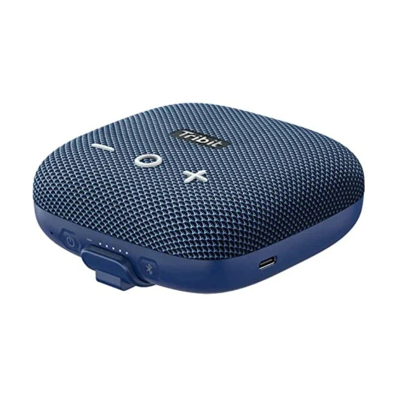Portable Bluetooth speaker with powerful bass, IP67 waterproof rating, built-in power bank, and 12-hour battery life