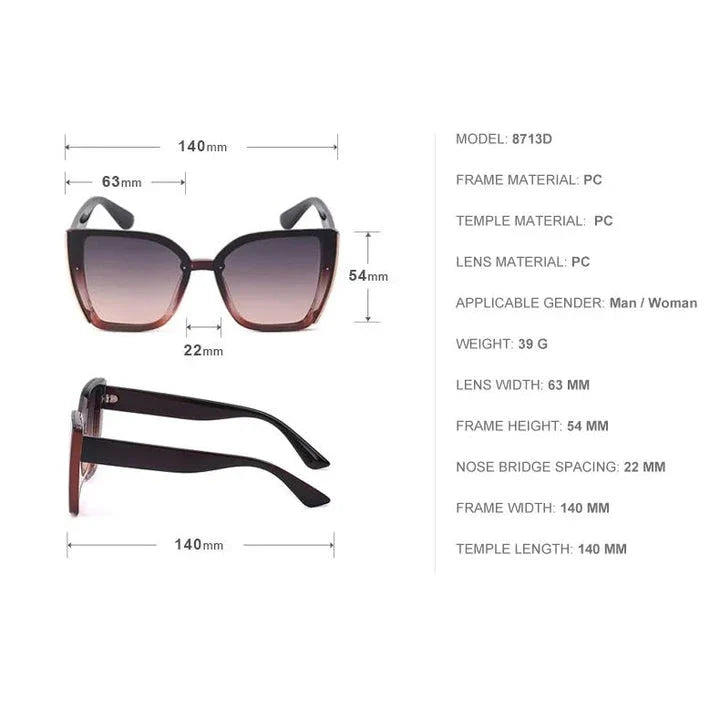 Chic oversized cat eye sunglasses with a vintage-inspired design and UV400 protection for stylish British women