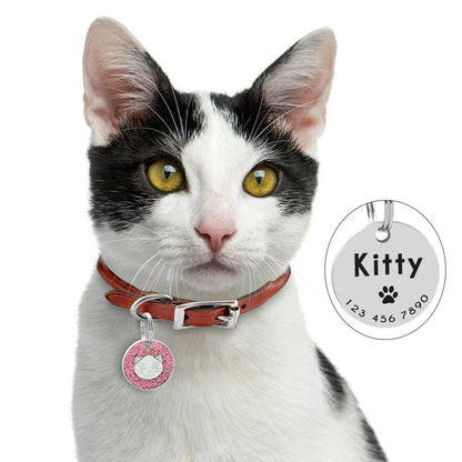 Premium stainless steel ID tag with personalised engraving and glitter accent, a stylish accessory for everyday use
