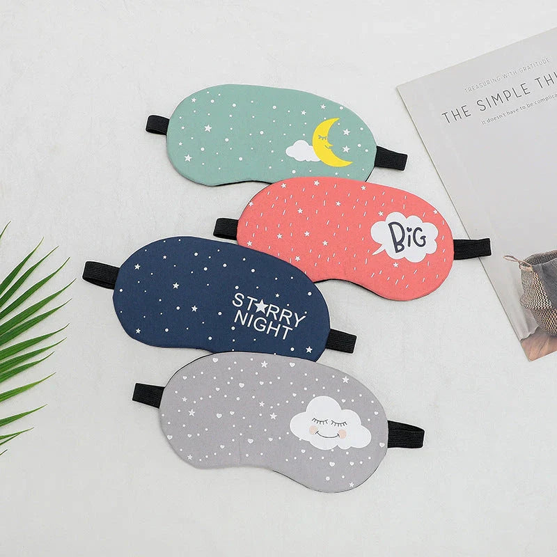 Adjustable cotton and silk sleep mask in green colour for total blackout and uninterrupted sleep