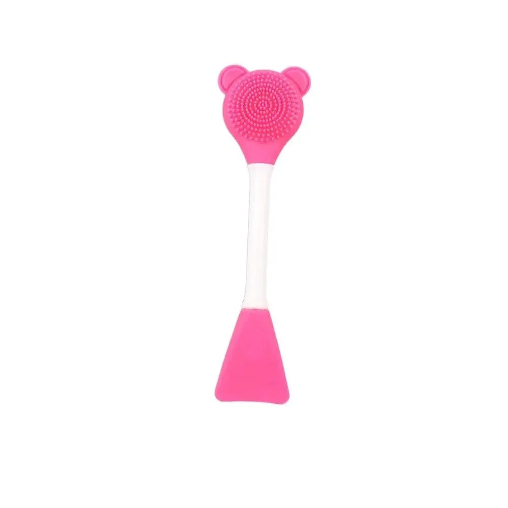 Luxurious silicone bear-shaped face mask applicator brush in various colours for effortless, even skincare product application