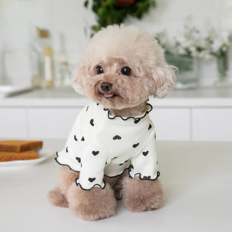 Cosy embroidered bear waffle vest for pets in a variety of sizes and the colour pink