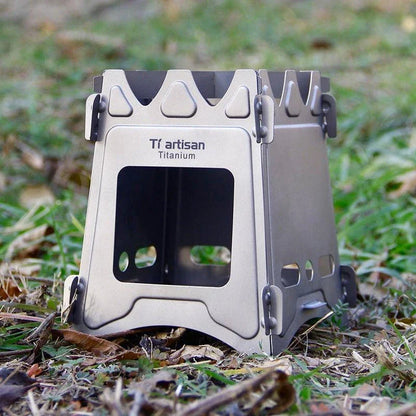 Compact Titanium Pocket BBQ Grill with Foldable and Adjustable Design for Outdoor Cooking
