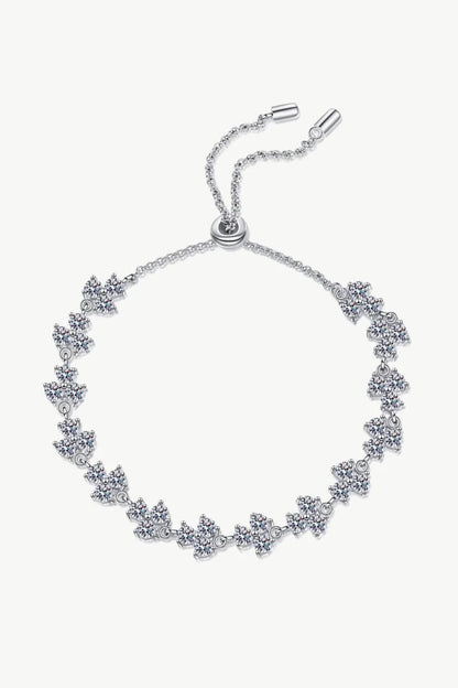 Adjustable Moissanite Bracelet in 925 Sterling Silver with 4.2 Carats of Sparkling Stones