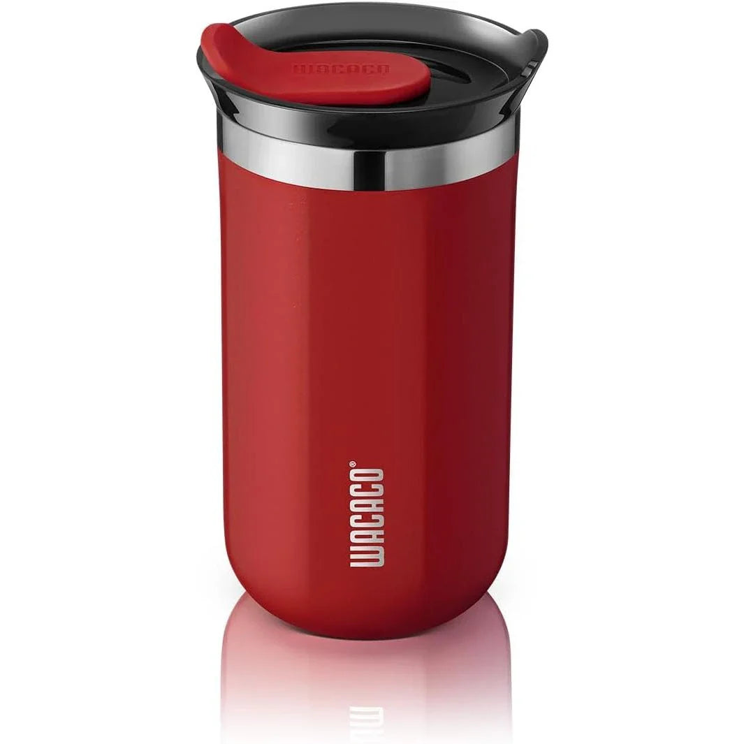 Premium insulated stainless steel travel mug in various vibrant colours, designed for keeping hot and cold drinks at the perfect temperature for on-the-go British lifestyles.
