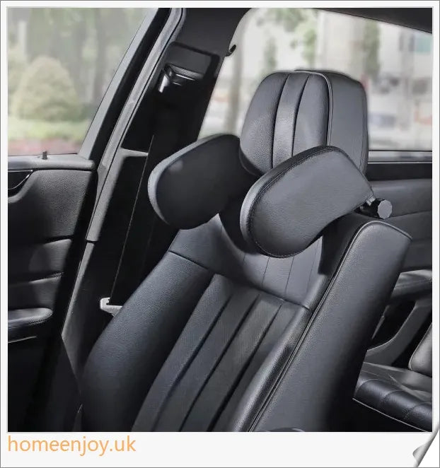 Adjustable car headrest pillow made of premium PU leather for comfortable neck support during long drives and road trips