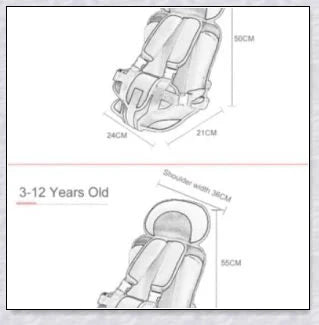 Adjustable infant car seat cushion with 5-point harness, plush padding, and foldable design for safe and comfortable travel with children