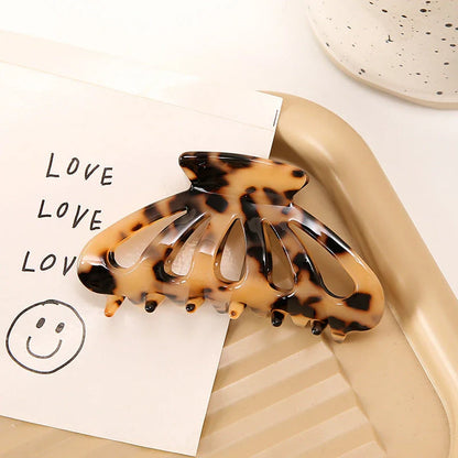 Chic geometric hollow stripes hair barrettes made from premium acetate for women's fashion and hairstyles