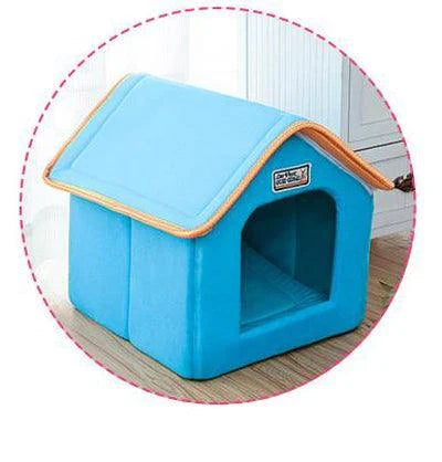 Cosy folding pet house with soft bedding in multiple sizes, crafted with premium cotton and nylon materials for ultimate comfort and relaxation.