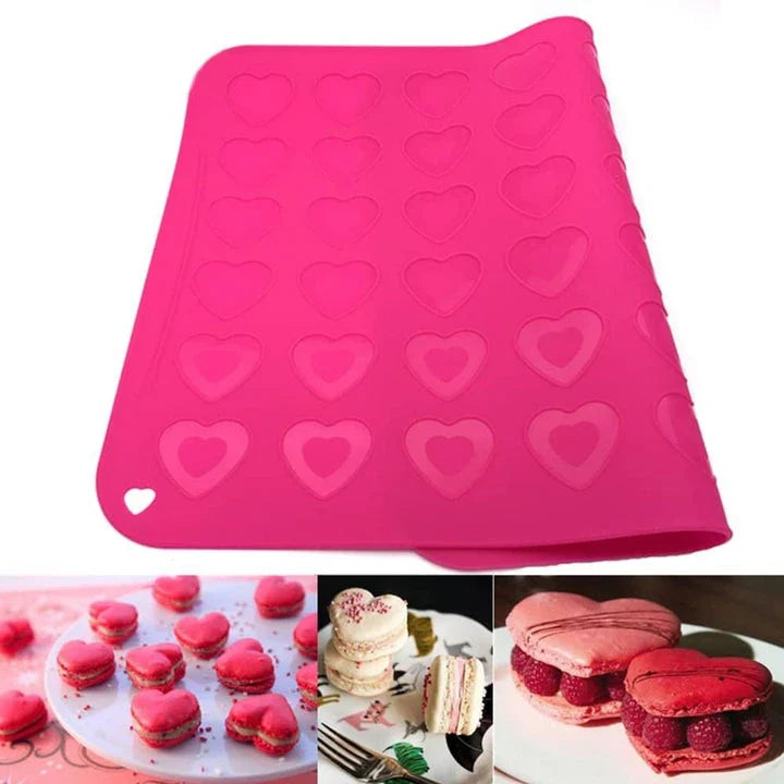42-cup premium silicone macaron baking mould in pink colour