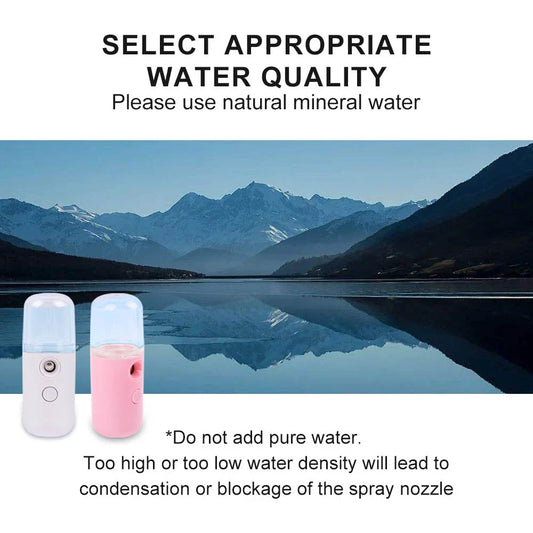 Compact and portable 30ML Mini Nano Facial Steamer with advanced nano mist technology for deep skin hydration and rejuvenation