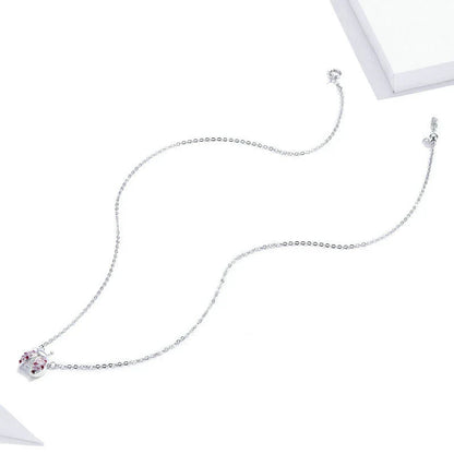 Delicate 925 sterling silver necklace featuring a charming ladybug design, with an adjustable 45cm chain for a customised fit.