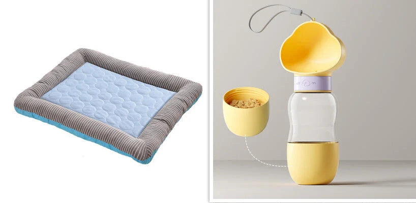 Cooling Dog Bed Mat made of high-tech cooling cloth, providing a refreshing chill for your pet's relaxation and comfort