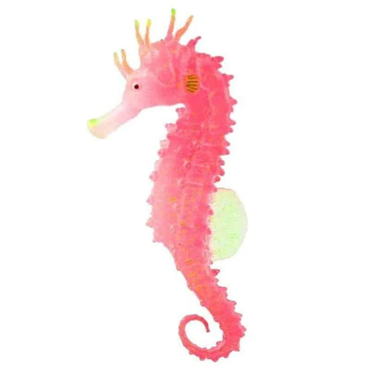 Elegant artificial seahorse ornament made of silicone for aquariums and underwater decor