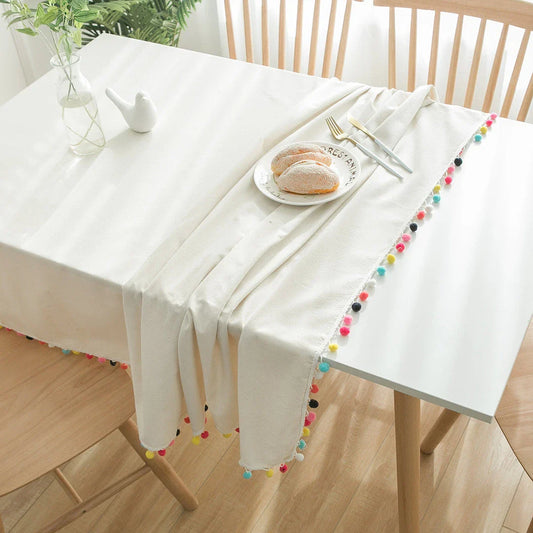 Elegant cotton and linen tablecloth in various sizes for any dining setting