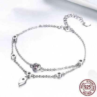 Elegant silver bracelet with a delicate sweetheart design, perfect for adding a touch of sophistication to any outfit.