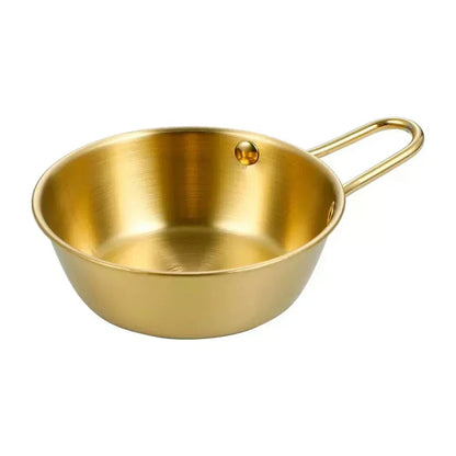 Luxurious gold-plated stainless steel bowl in various sizes, perfect for serving soups, salads, and more.