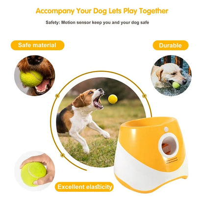Compact Automatic Dog Tennis Ball Launcher in Turquoise Colour, Ideal for Interactive Fetch Games with Dogs