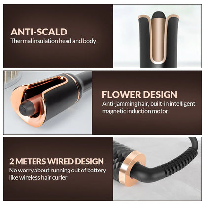Auto-Rotating Ceramic Hair Curler with Salon-Quality Curling Capabilities