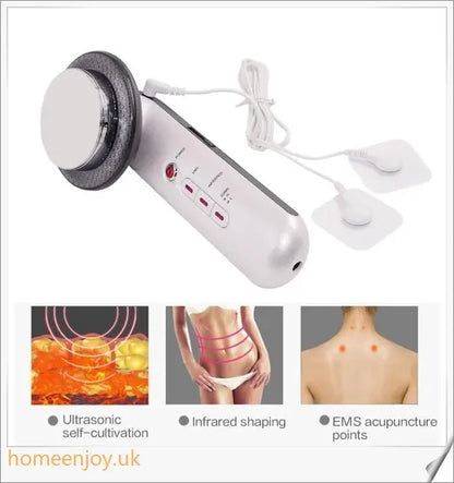 Ultrasonic Cavitation Fat Burner Device with Infrared Therapy and Microcurrent for Body Slimming and Anti-Cellulite Treatment