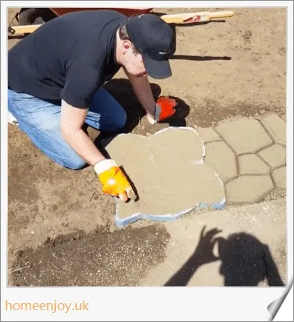 Durable, reusable plastic DIY paving mould for creating customized garden paths and patios