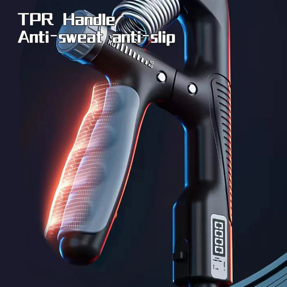 Adjustable Smart Counting Hand Grip with digital counter and rubber handles for strength training