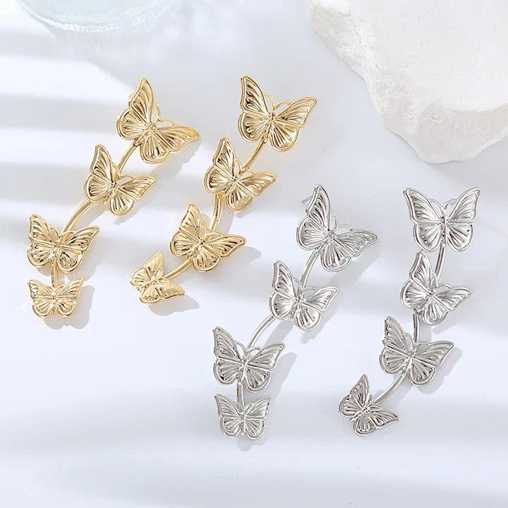 Bohemian vintage butterfly drop earrings made of premium zinc alloy for a captivating and durable look