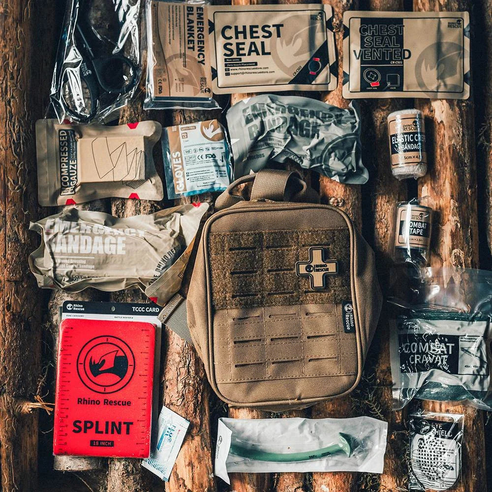 Comprehensive IFAK Trauma First Aid Kit for car, home, travel, hiking, and camping with essential medical supplies