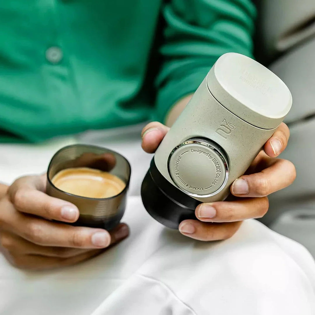 Portable Espresso Maker NS2, a compact and eco-friendly device that allows you to enjoy rich, creamy espresso anywhere.