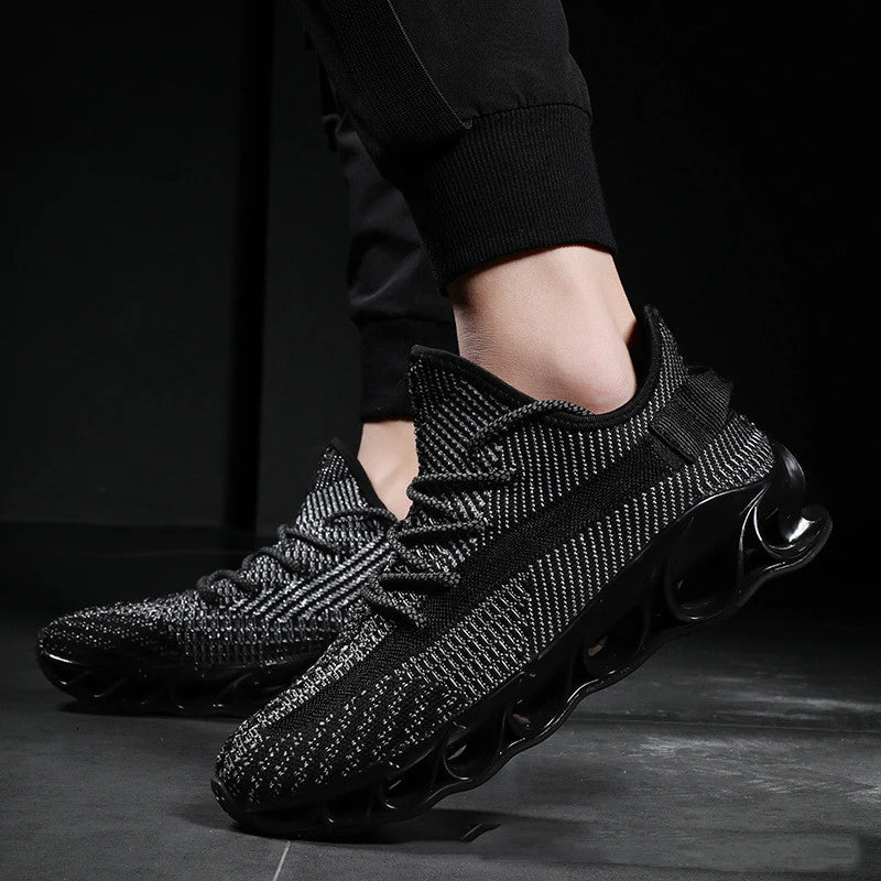 Breathable woven fabric sneakers in white with a hollow, casual design for active lifestyles