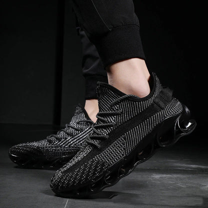 Breathable woven fabric sneakers in white with a hollow, casual design for active lifestyles