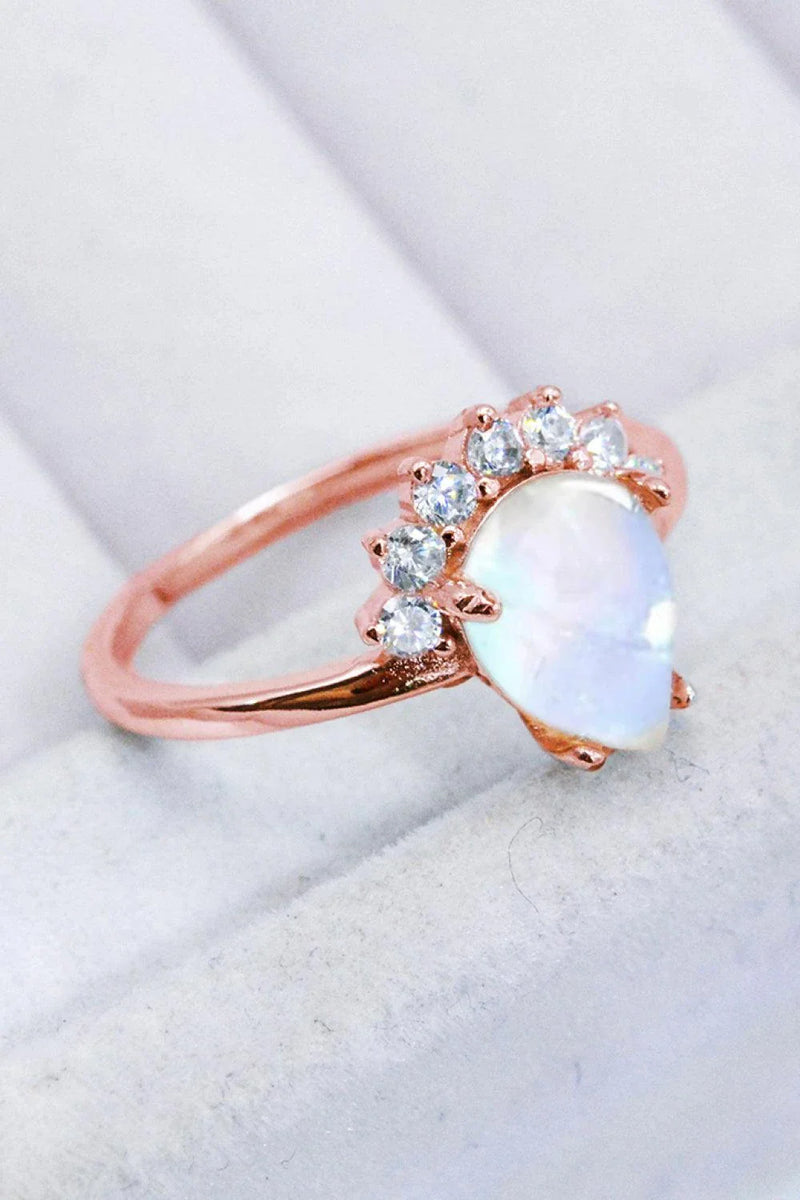 Homeenjoy UK Elegant 925 Sterling Silver Moonstone Ring